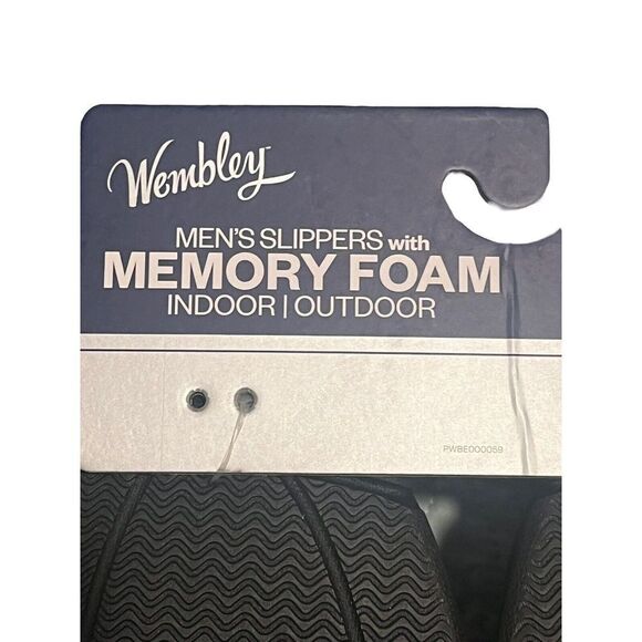Wembley Slippers Mens Med 8-9 Black Memory Foam Comfort Lasting All Day Wear NEW - Picture 4 of 8